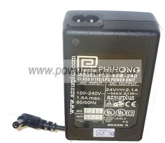 PHIHONG PSS-45W-240 AC ADAPTER 24VDC 2.1A 51W USED -(+) 2x5.5mm PHIHONG PSS-45W-240 AC ADAPTER 24VDC 2.1A 51W USED -(+) 2x5.5mm